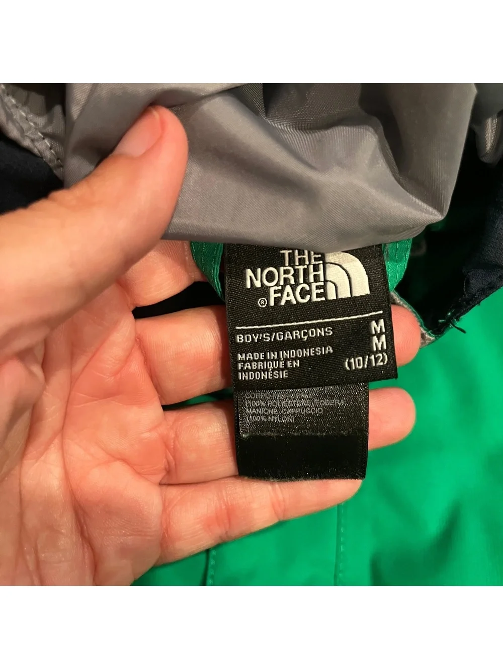 The North Face Boys' Waterproof Green and Black Jacket Size M (10/12)